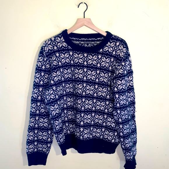 VNTG wool patterned crewneck sweater - Picture 1 of 6